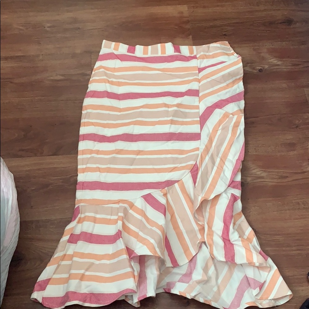 Striped long skirt
